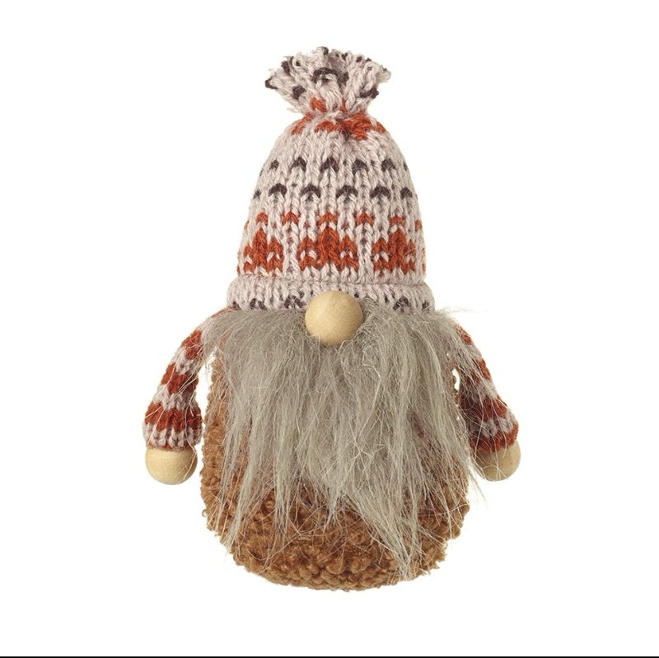 Mini Gonk With Autumn Knitted Hat, 10cm