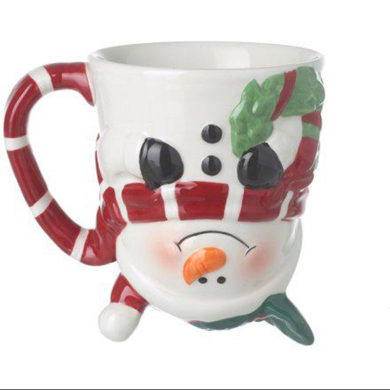 UPSIDE DOWN SNOWMAN MUG, 12CM