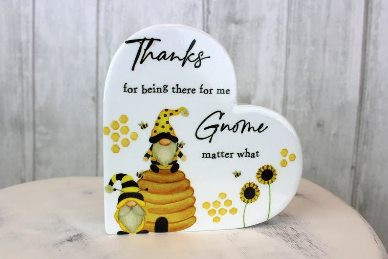 Thank You for Being There, Gnome Free Standing Heart, Gonk, Swedish Tomte, Nordic