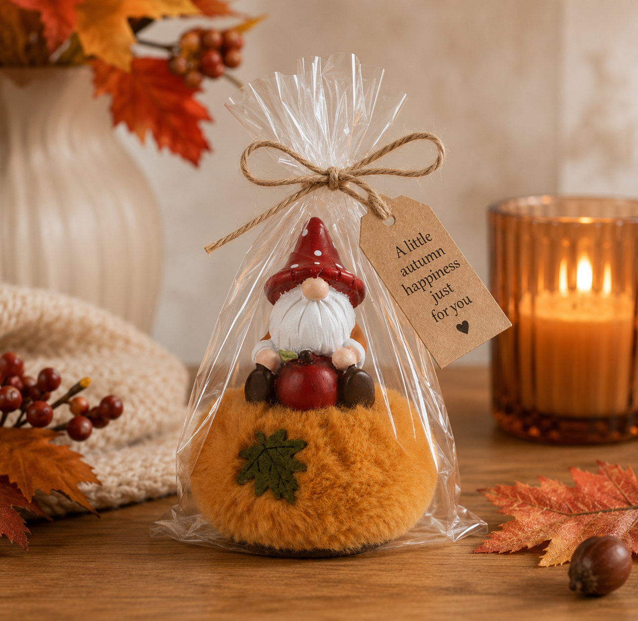 Autumn Pom Pom Pumpkin Gnome
