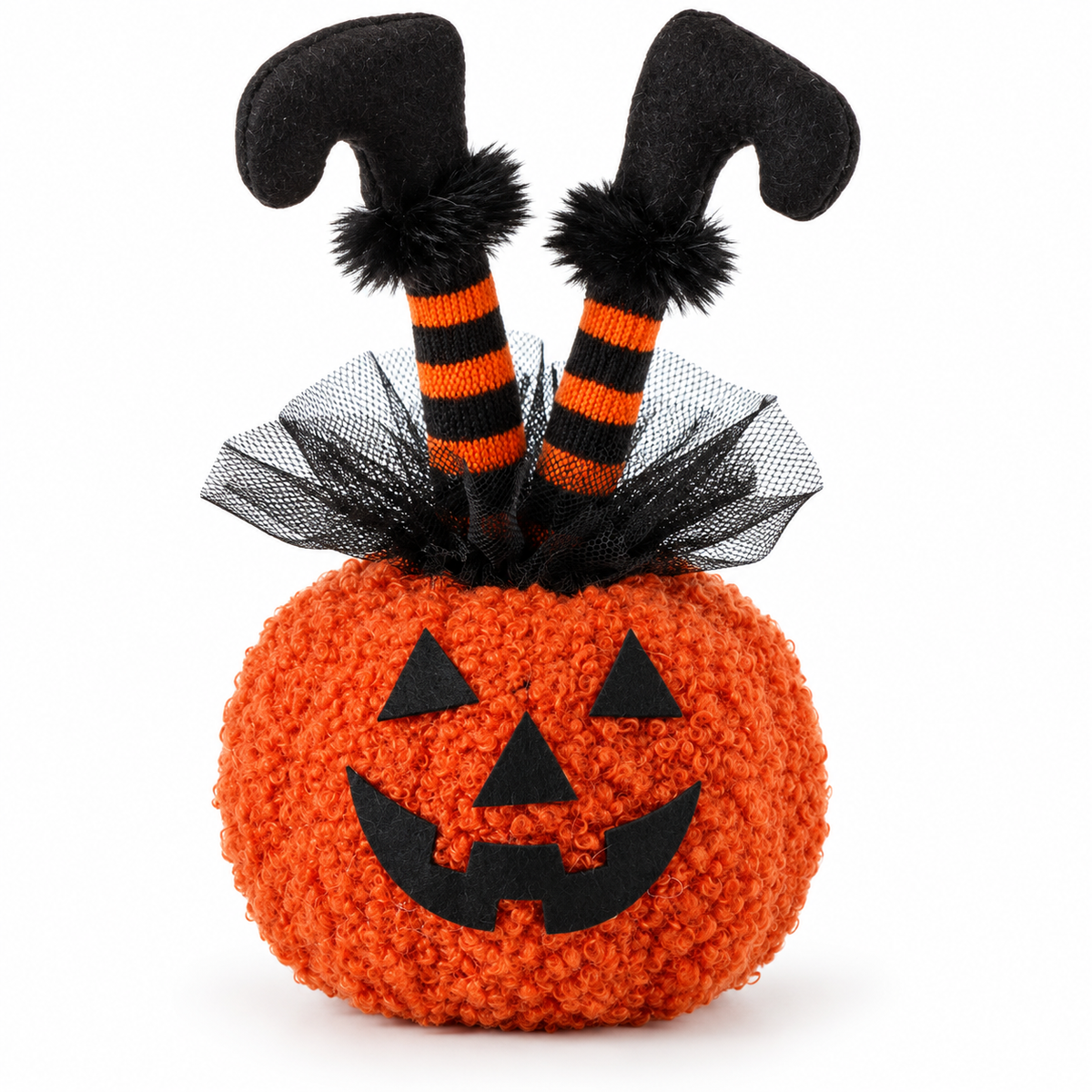 Upside Down Witch Pumpkin Halloween Decoration – 17cm