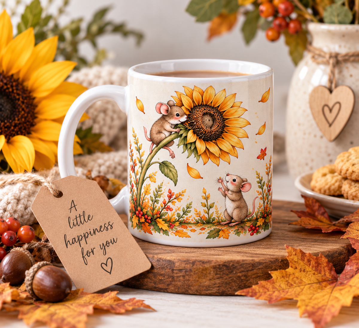 The Sunflower Thief – Autumn Mouse 11oz Ceramic Mug