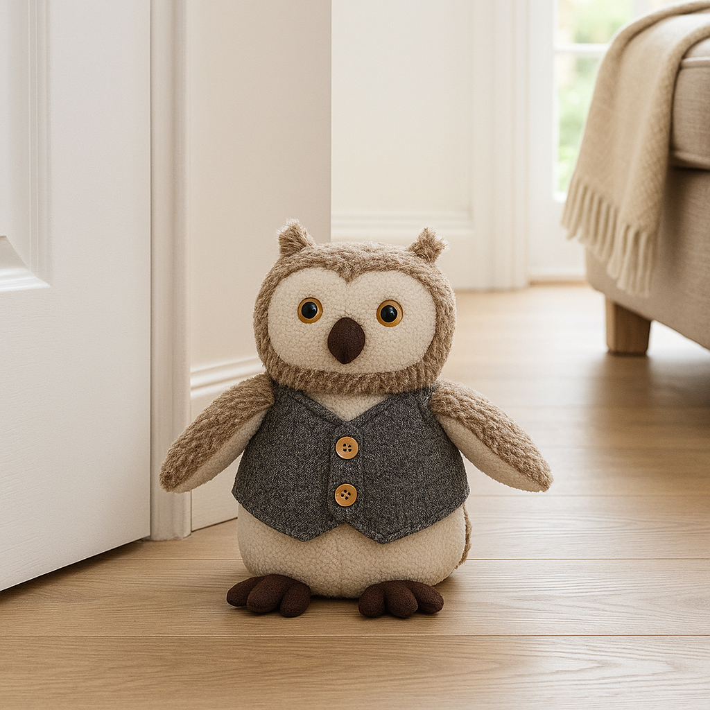 Fabric Owl Novelty Doorstop 24cm
