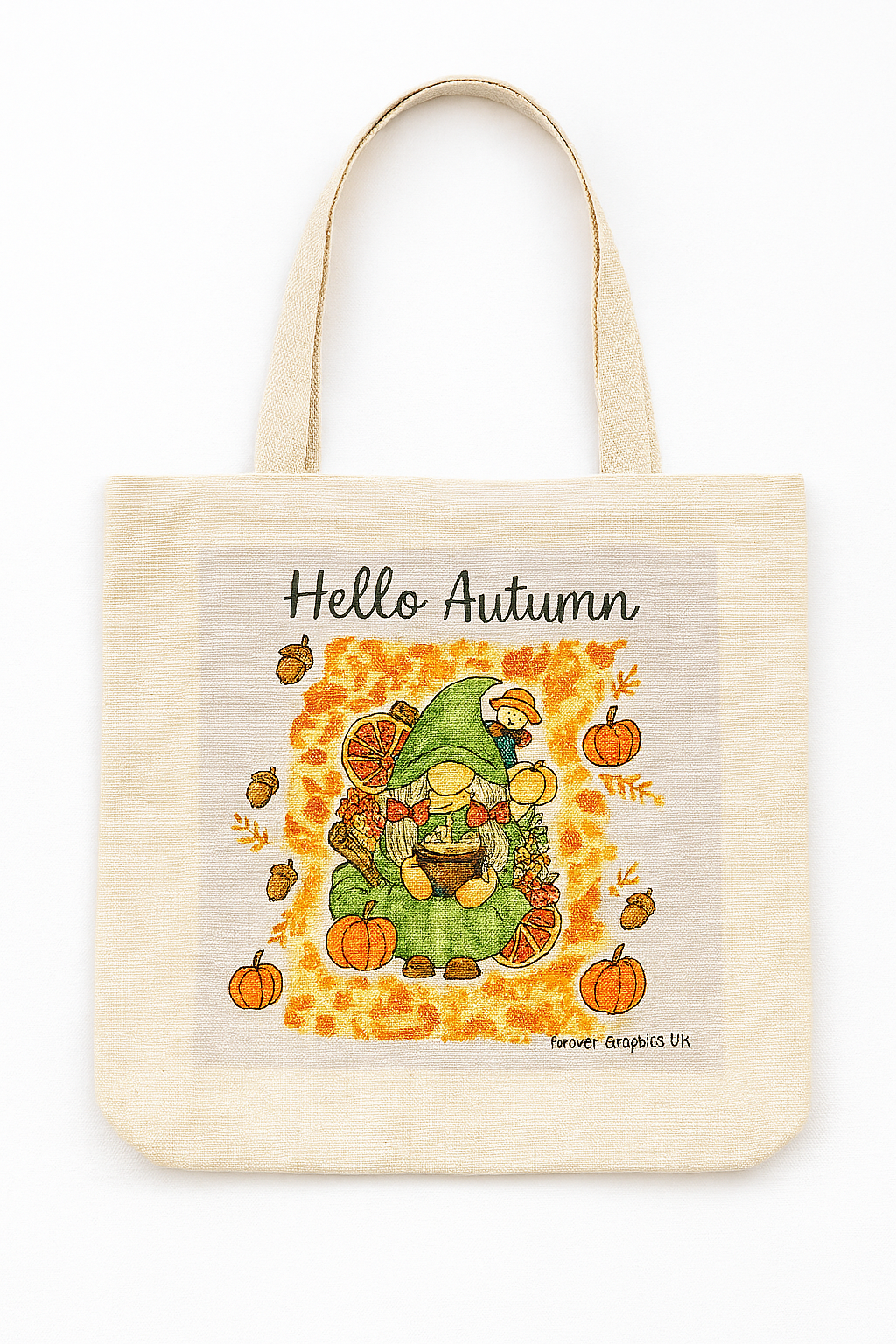 Hello Autumn Linen Gonk Tote Bag 30 x 30 x 19 cm