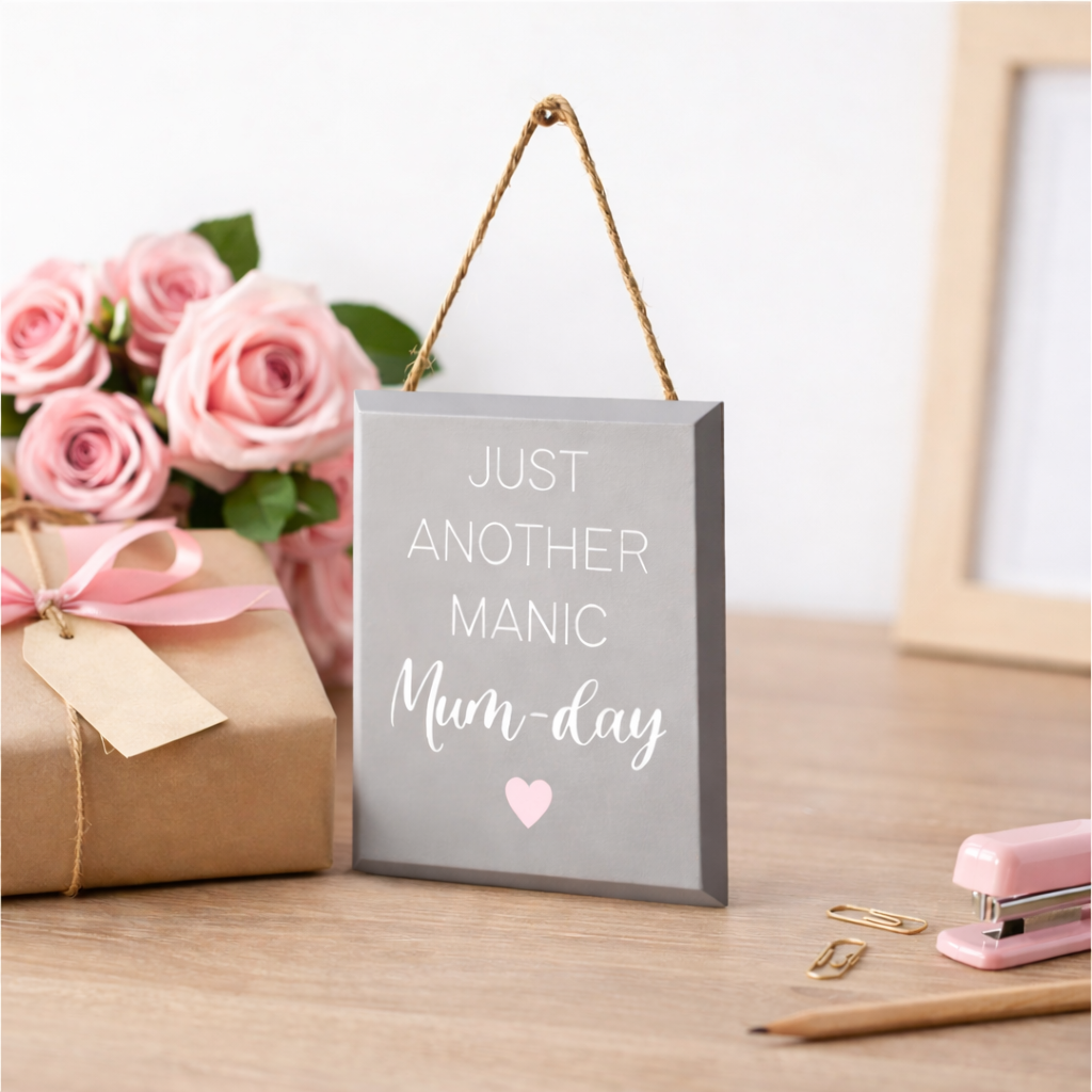 Mini Wooden Just Another Manic Mum Day Hanging Sign 15cm