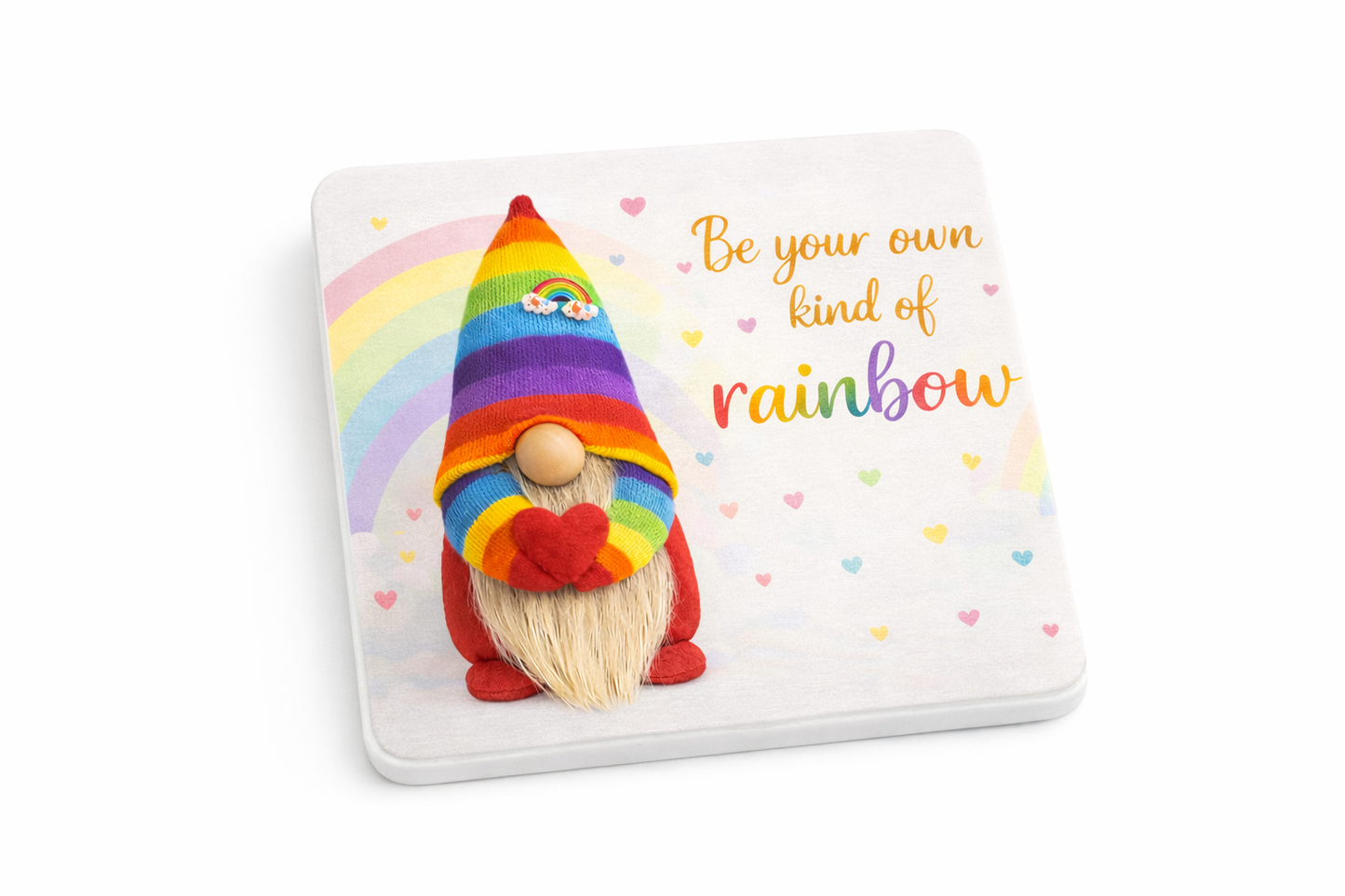 Be Your Own Kind of Rainbow – Ceramic Coaster 10 x 10cm