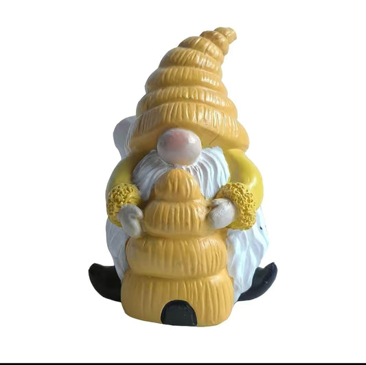 Miniature Ceramic Honey Bee Gnome, Nordic, Swedish Tomte, Gonk