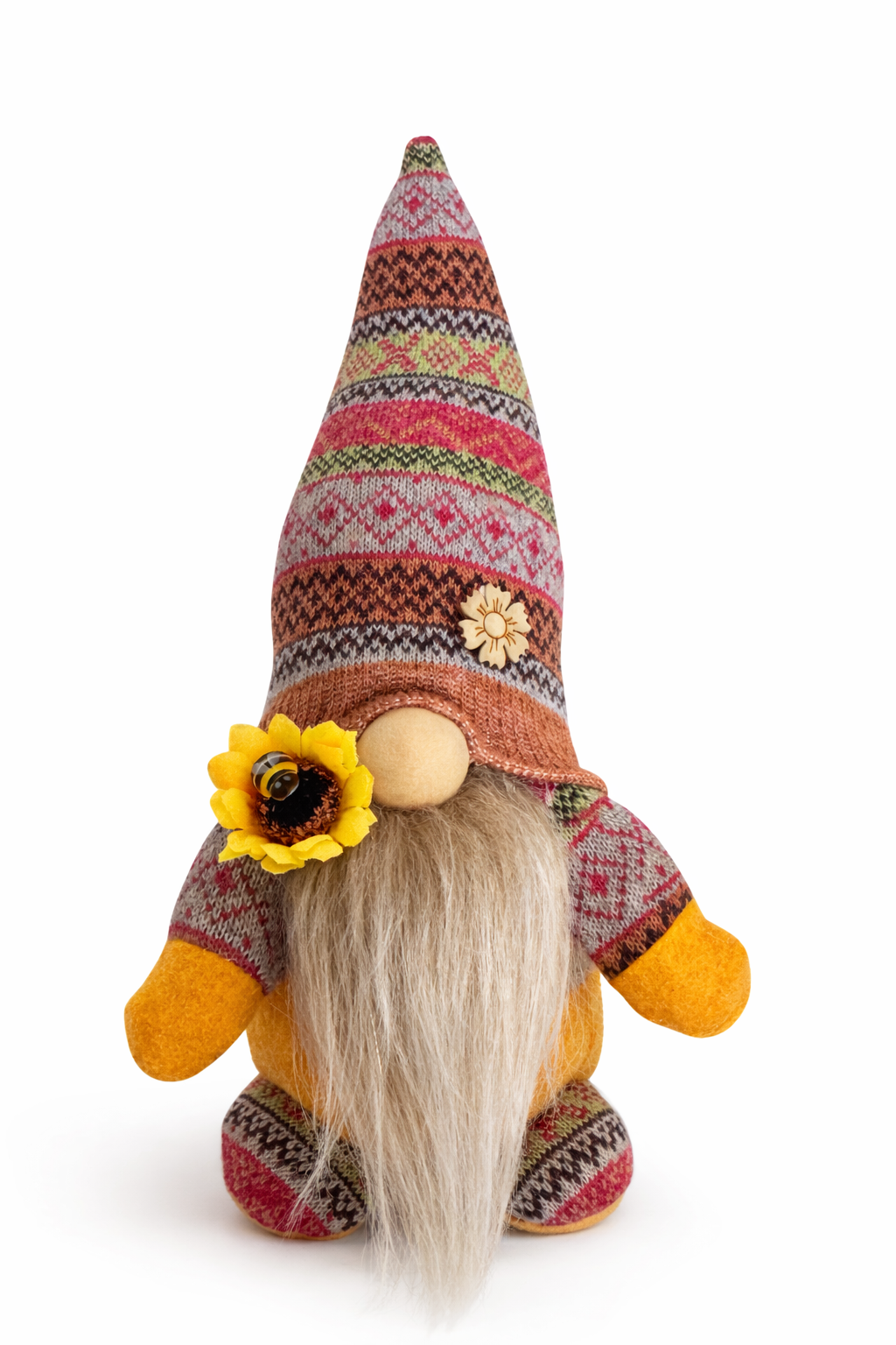 Handmade Sunflower Nordic Gnome, Gonk, Swedish Tomte