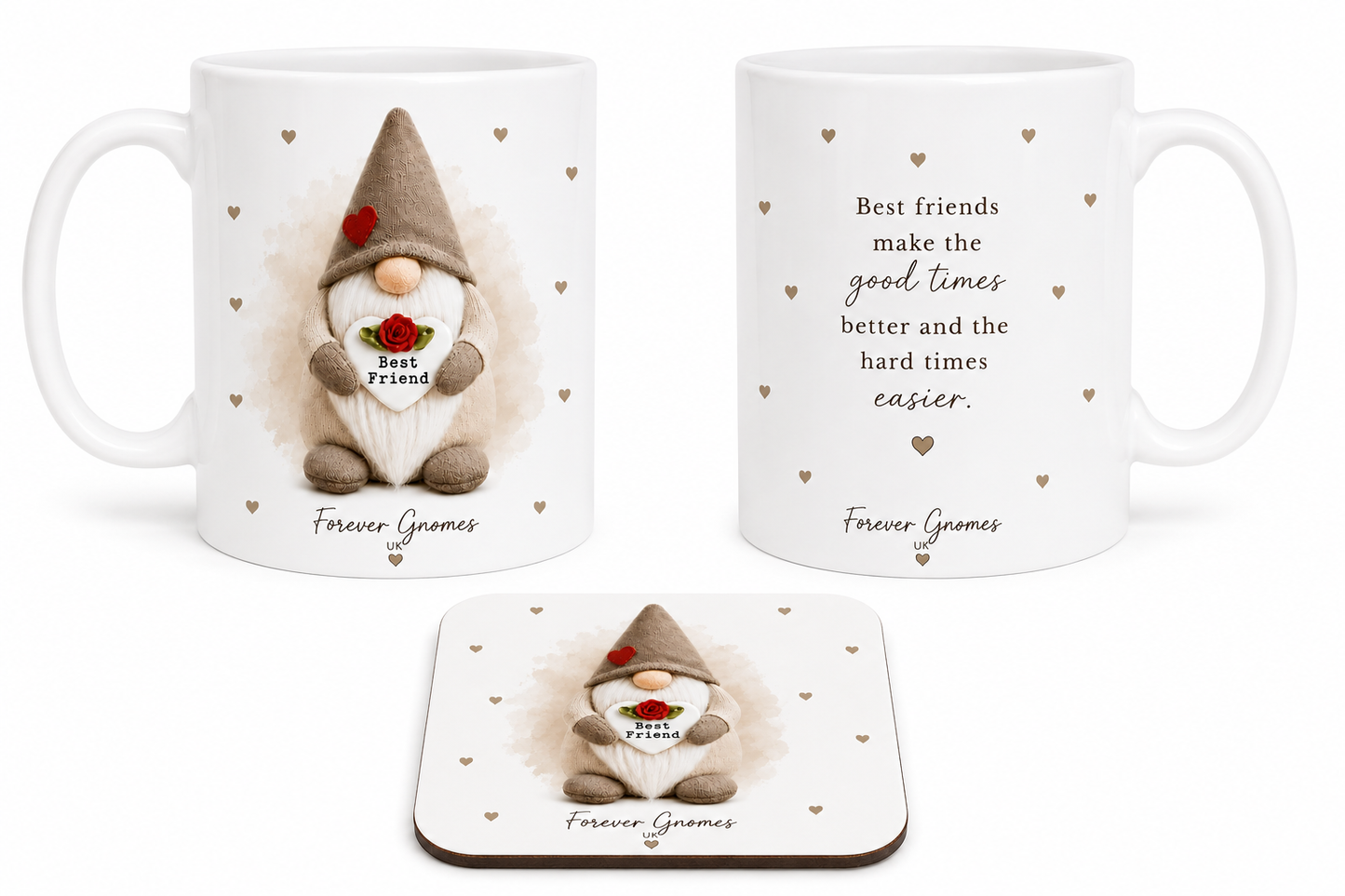 Best Friend Gonk Mug & Coaster Gift Set | Friendship Gift Set | Forever Gnomes UK