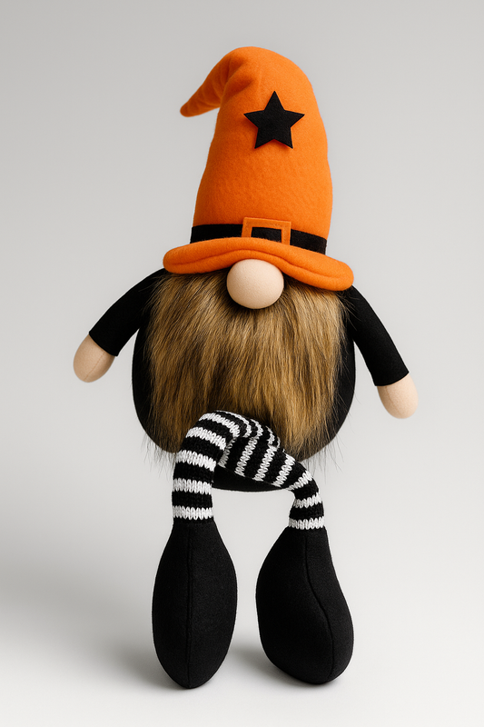 Halloween Gonk with Orange Hat 53cm, Nordic, Gnome, Swedish Tomte