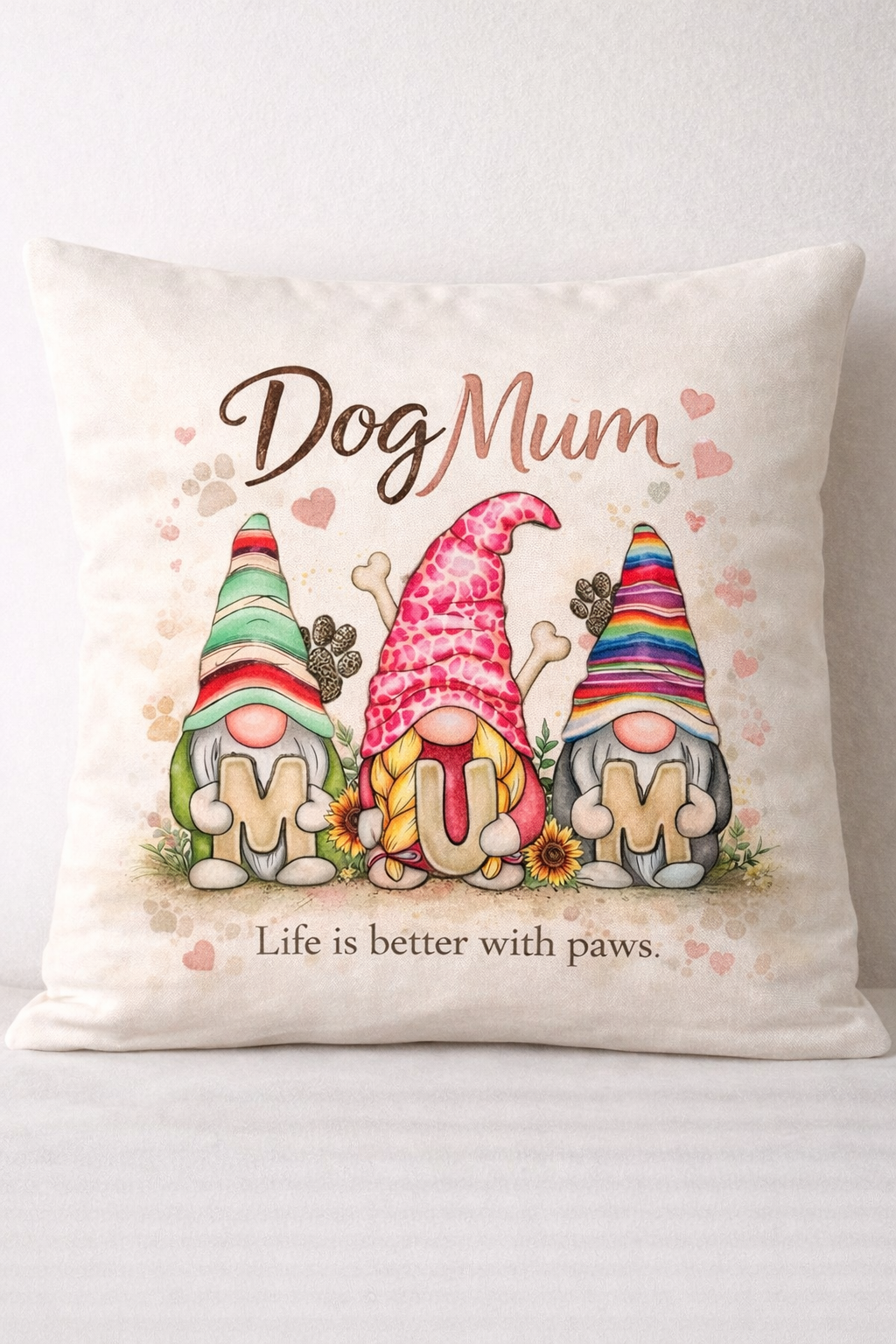 Soft Valour Dog Mum Gonk Cushion, Nordic Gnome, Swedish Tomte