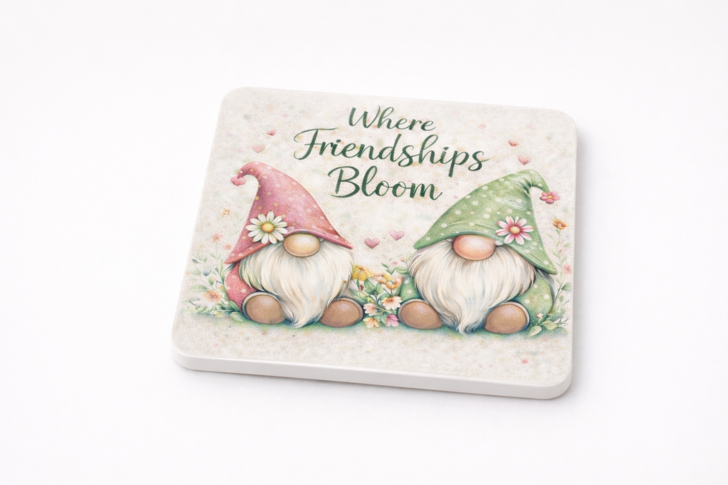 Where Friendships Bloom Ceramic Coaster