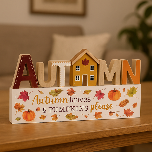 Wooden Autumn Plaque 24cm