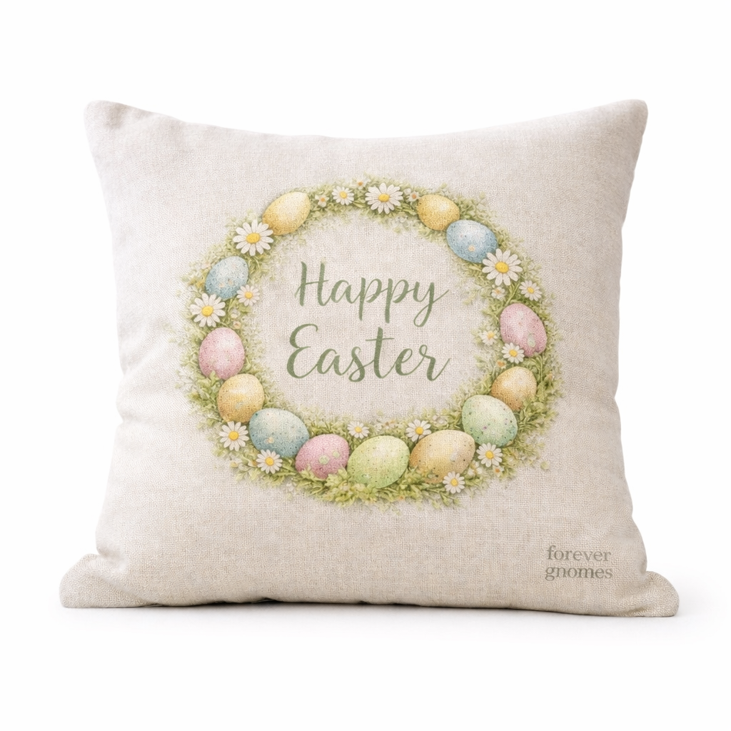 Happy Easter Linen Cushion – 40 x 40cm