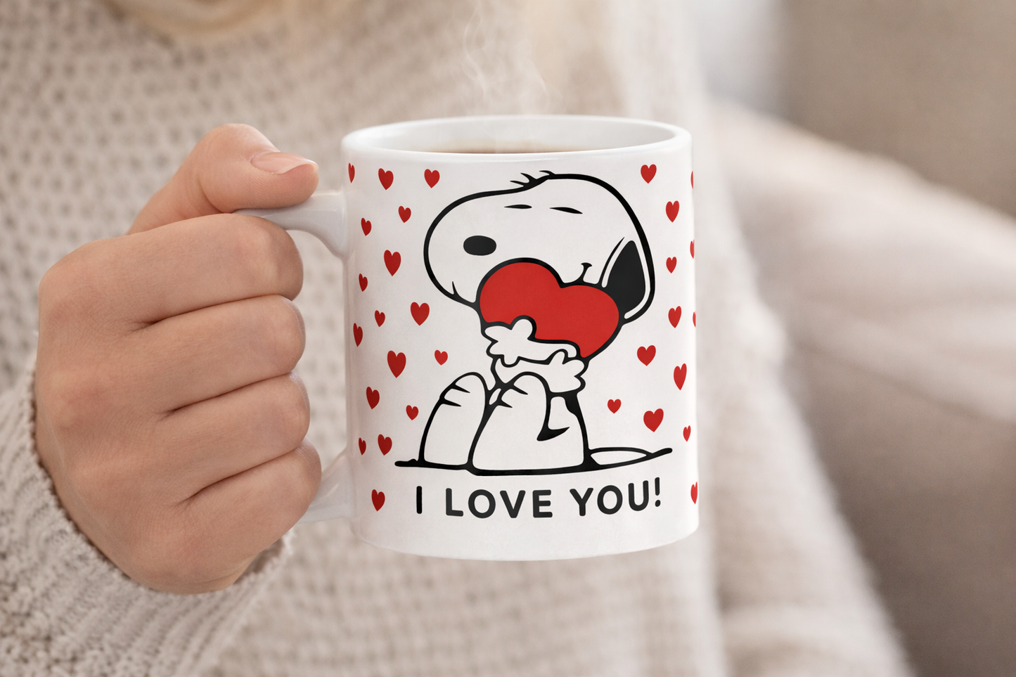 Snoopy Love Heart Ceramic Mug – 11oz