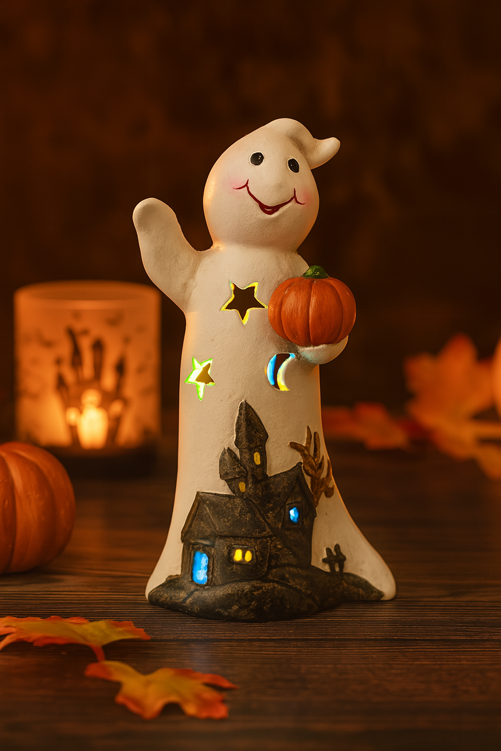 Light Up ghost Figurine 8 x 6 x 15.5cm