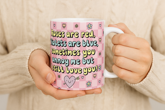 Roses Are Red Porcelain Mug 11oz