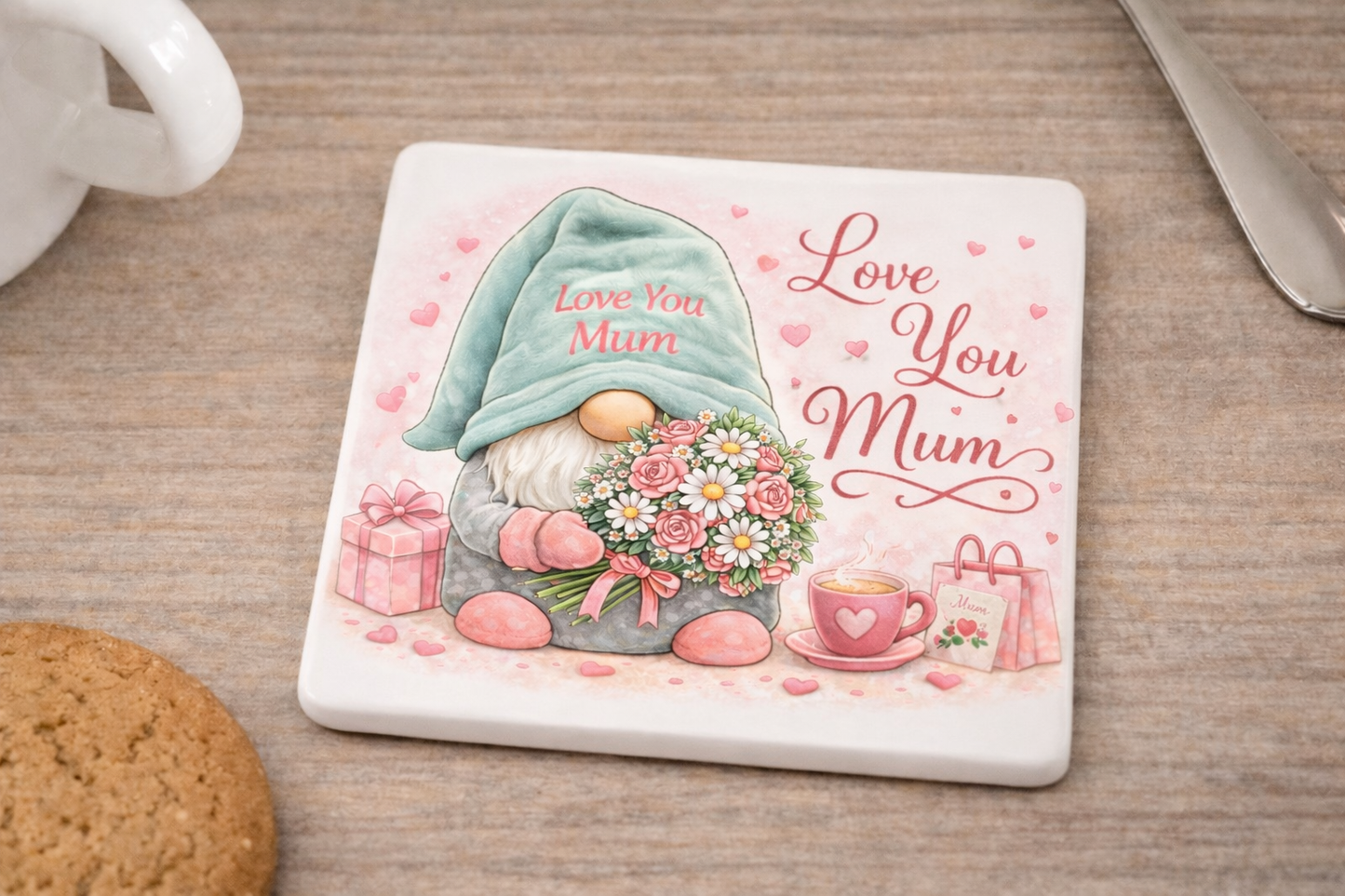Love You Mum Ceramic Coaster 10 x 10