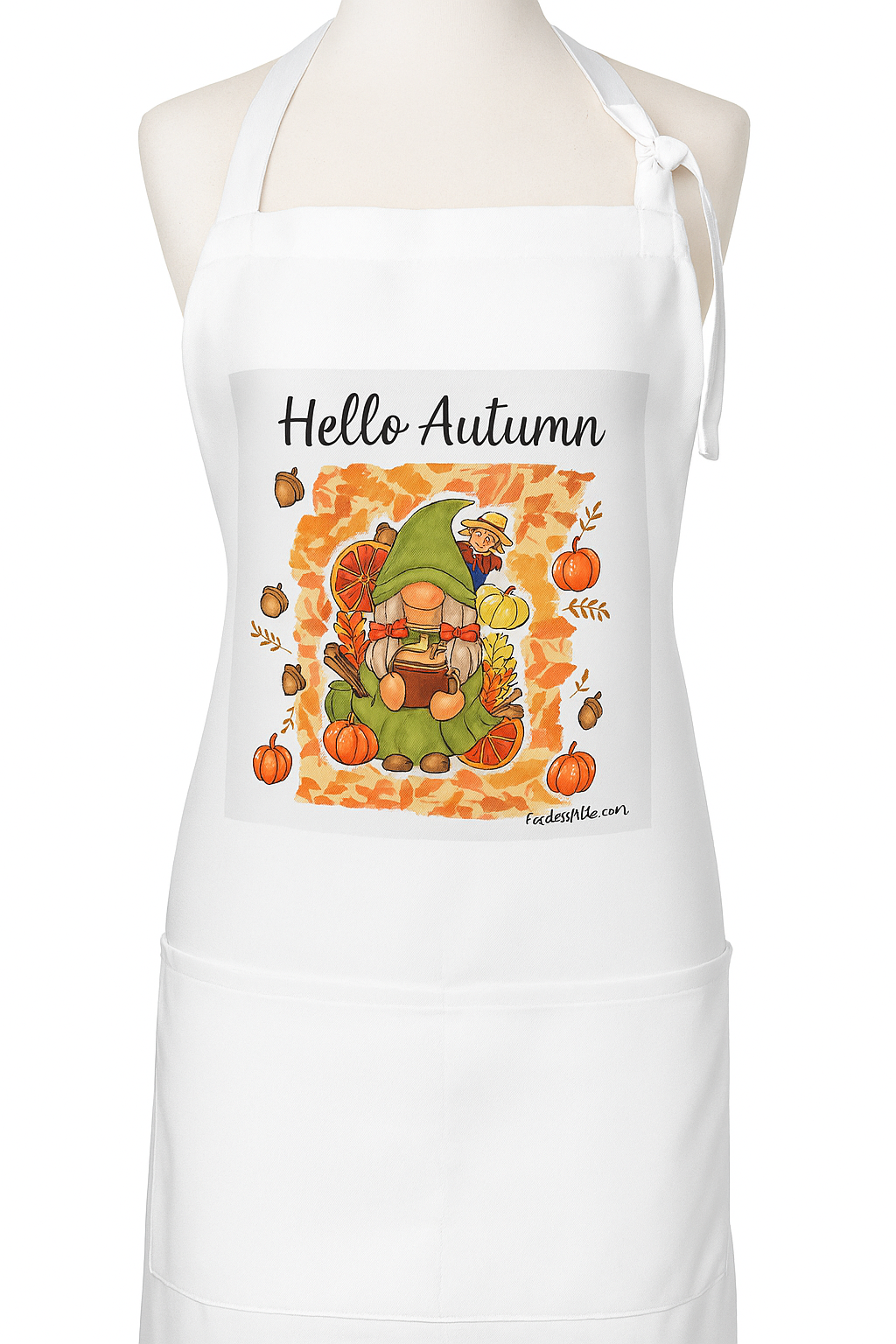 Polyester Adult Hello Autumn Gonk Apron with pocket