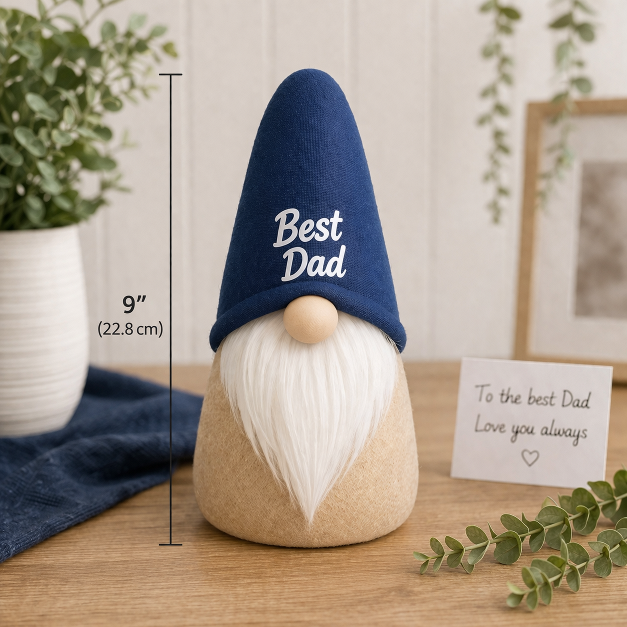 Handmade “Best Dad” Gonk – Father’s Day Decoration (9 Inch)