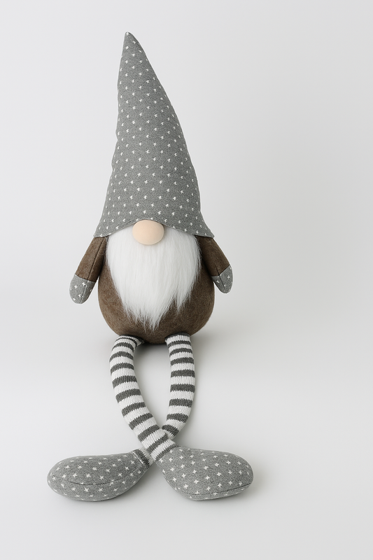 Large Beige Fabric Sitting Gonk 53cm Nordic Gnome, Swedish Tomte