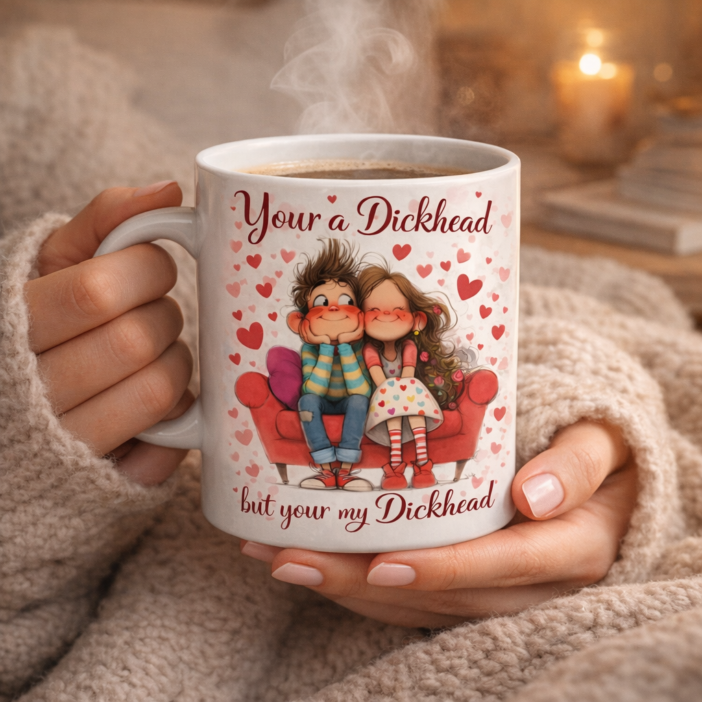 Funny Valentine Mug – “You’re a Dickhead… But You’re My Dickhead”