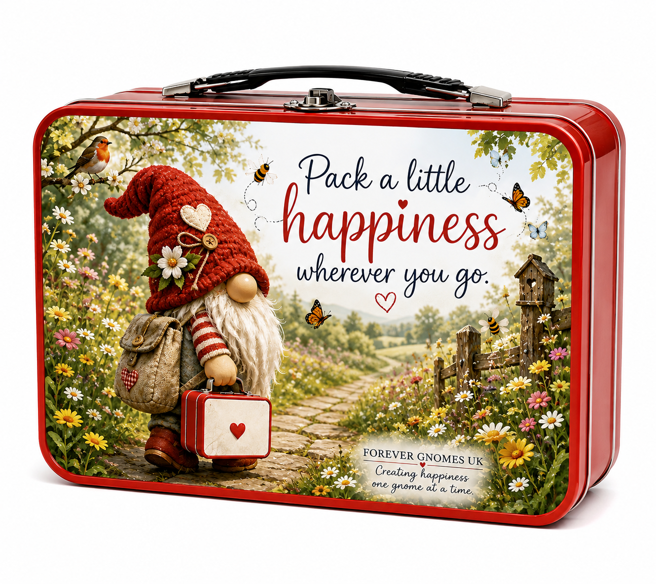 Pack a Little Happiness Metal Lunch Box