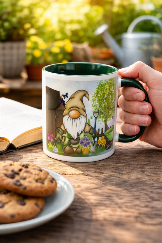 Handmade Garden Gonk Ceramic 11oz mug, Nordic, Gnome, Swedish Tomte