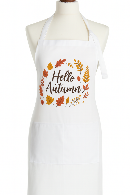 Adult Hello Autumn Polyester Apron With Pocket