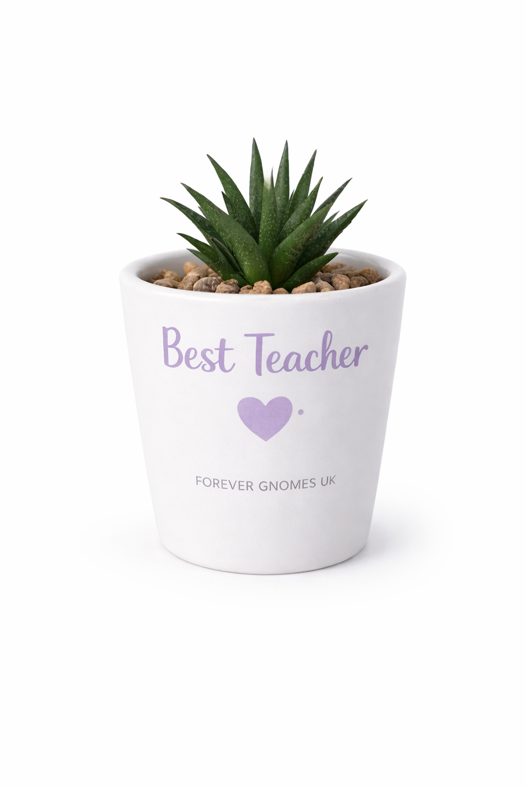 Best Teacher Mini Plant Pot – Lilac Heart 🌸  Designed & Handmade by Forever Gnomes UK