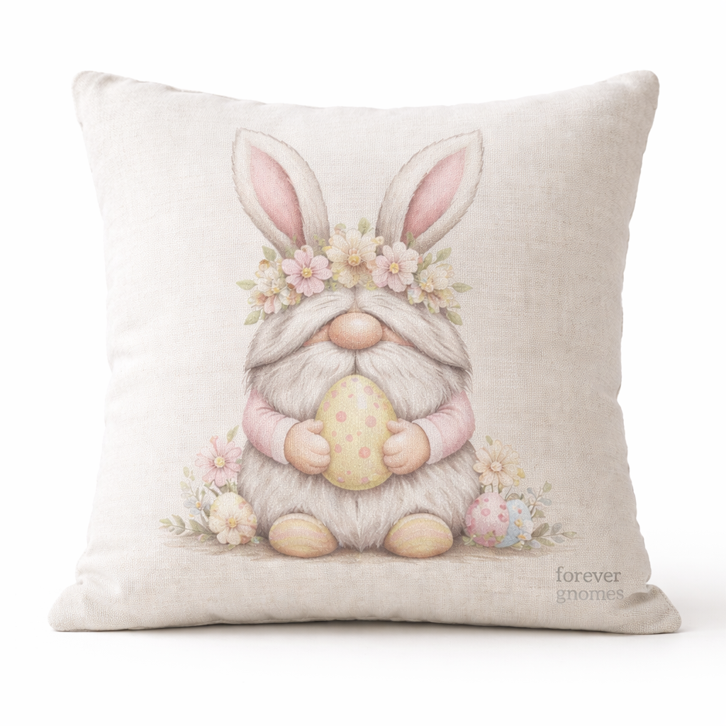 Easter Bunny Gonk Linen Cushion – 40 x 40cm