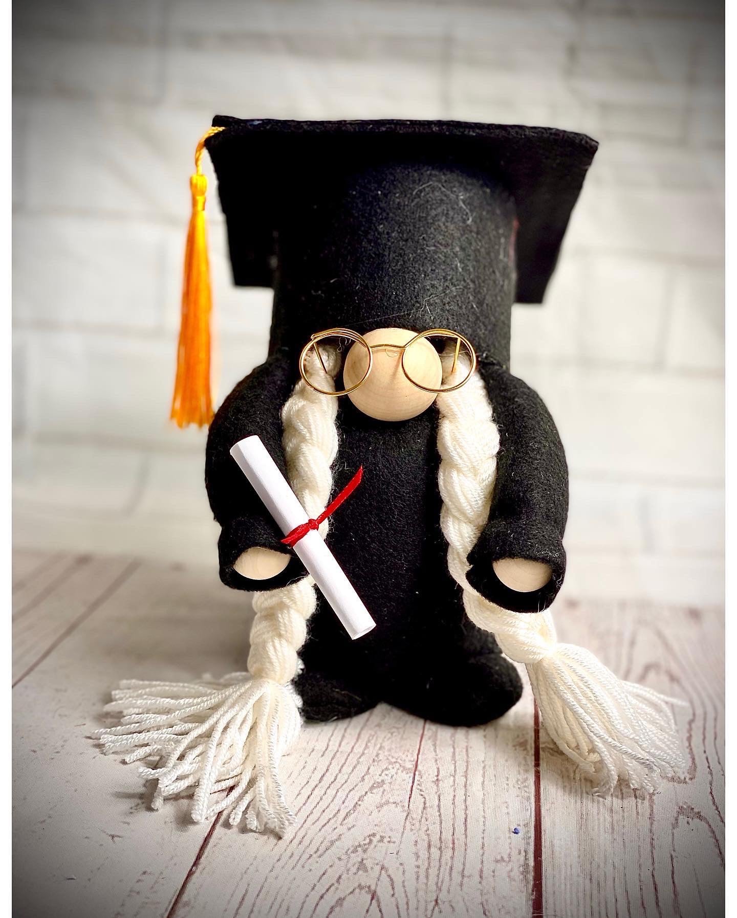 Handmade Graduation Nordic Gnome (Female), Gonk, Swedish Tomte