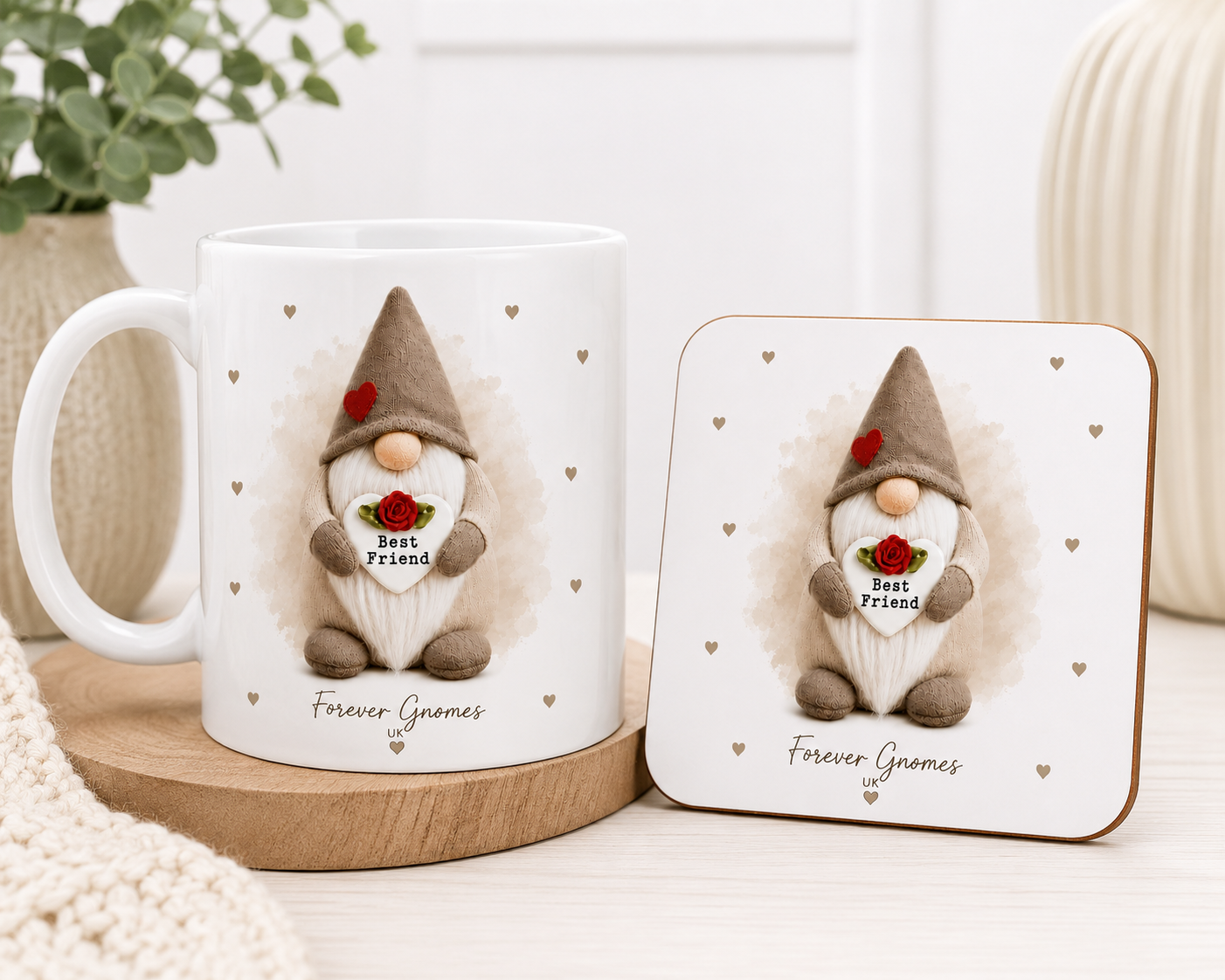 Best Friend Gonk Mug & Coaster Gift Set | Friendship Gift Set | Forever Gnomes UK