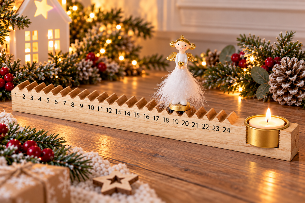 Angel Advent Countdown Tealight Holder