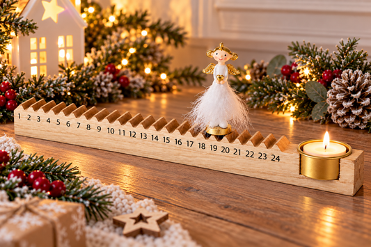 Angel Advent Countdown Tealight Holder