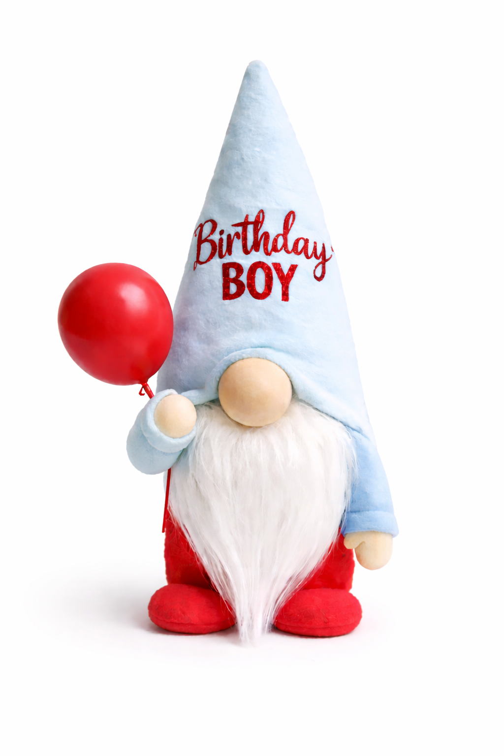 Handmade Birthday Boy Gonk with Balloon – 10 Inch Nordic Gnome Gift | Swedish Tomte | Forever Gnomes UK