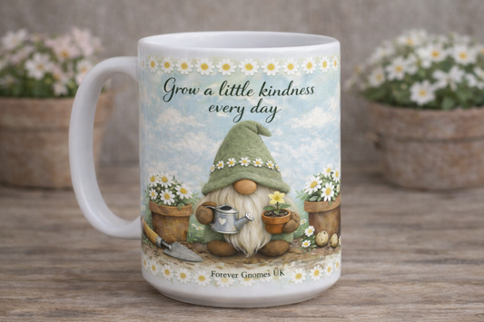 Grow a Little Kindness Every Day – Illustrated Ceramic Mug