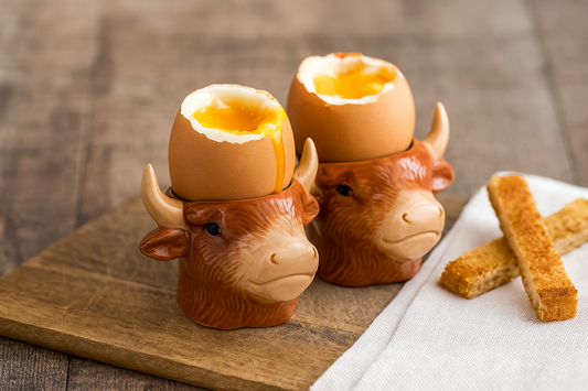 Highland Cow Ceramic Egg Cups 16cm