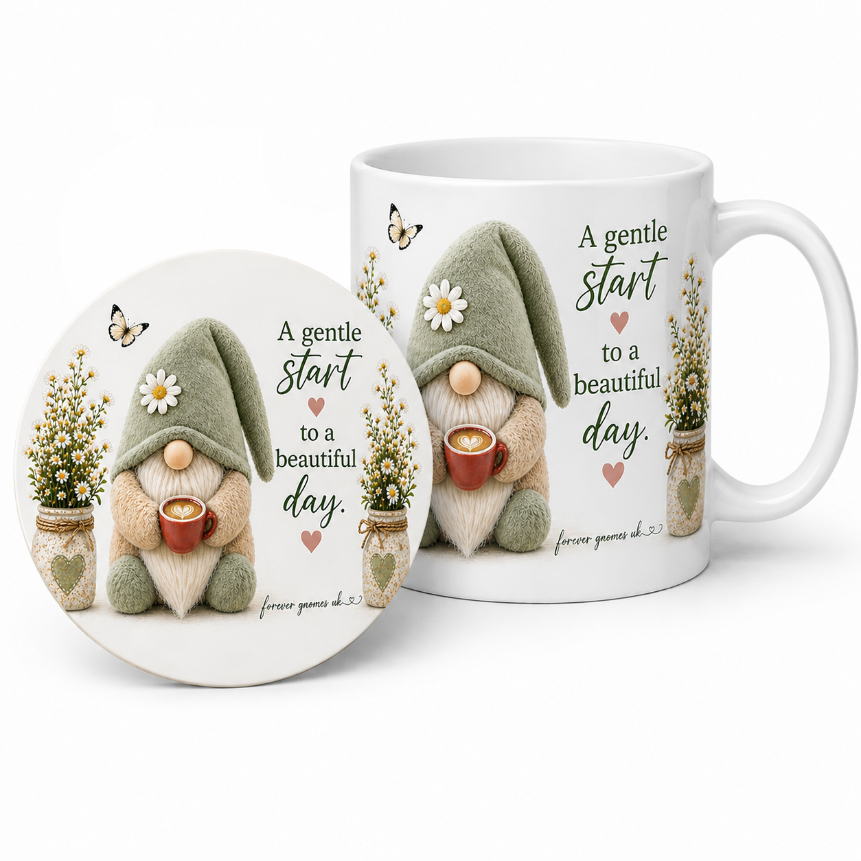 A Gentle Start” Gonk Mug & Coaster Gift Set