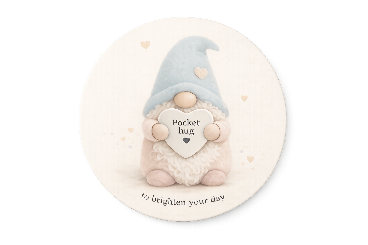 Pocket Hug Gonk Ceramic Coaster – A Little Hug to Brighten Your Day | Forever Gnomes UK