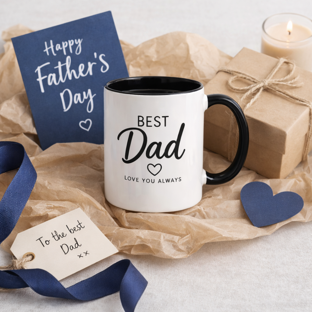 Best Dad Mug – 11oz Ceramic Gift | Black Handle & Inner