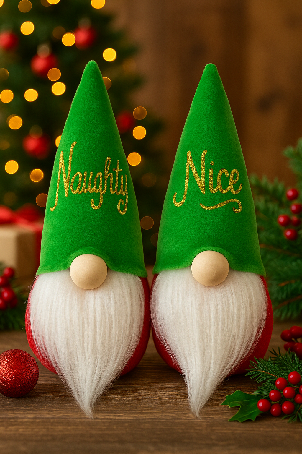 Handmade Mini Naughty and Nice Gonk’s, Nordic, Gnomes, Swedish Tomte