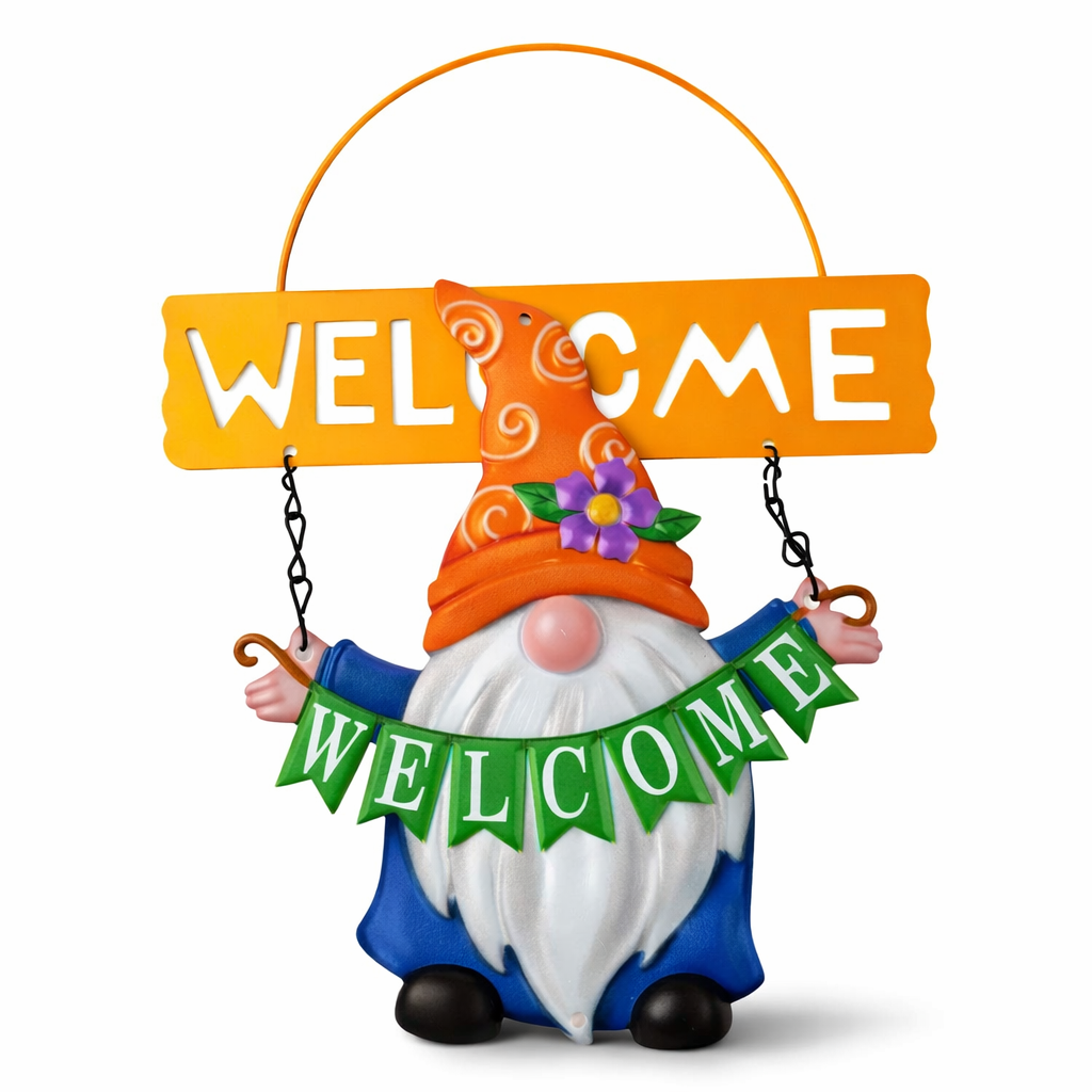 Metal Gonk Welcome Sign, Nordic, Swedish Tomte, Gnome