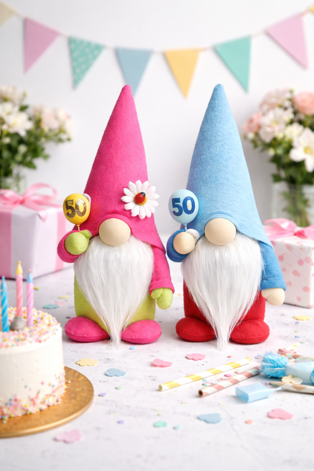 Personalised Age Birthday Gonk with Balloon