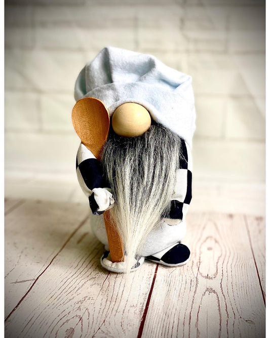 Handmade Chef Nordic Gnome with Spoon, Gonk, Swedish Tomte