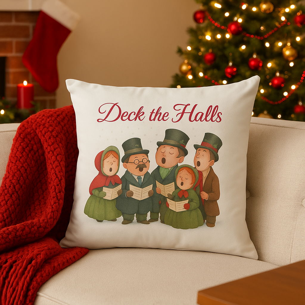 Deck the Halls Traditional Christmas Soft Valour Cushion 40 x 40cm