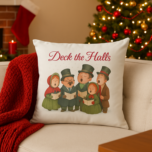 Deck the Halls Traditional Christmas Soft Valour Cushion 40 x 40cm