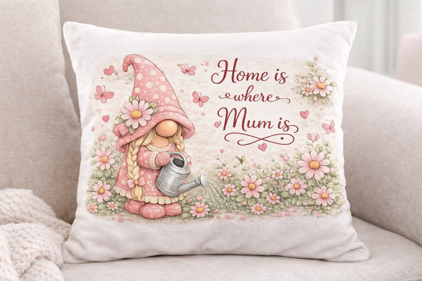 Home Is Where Mum Is” Soft Valour Mother’s Day Cushion