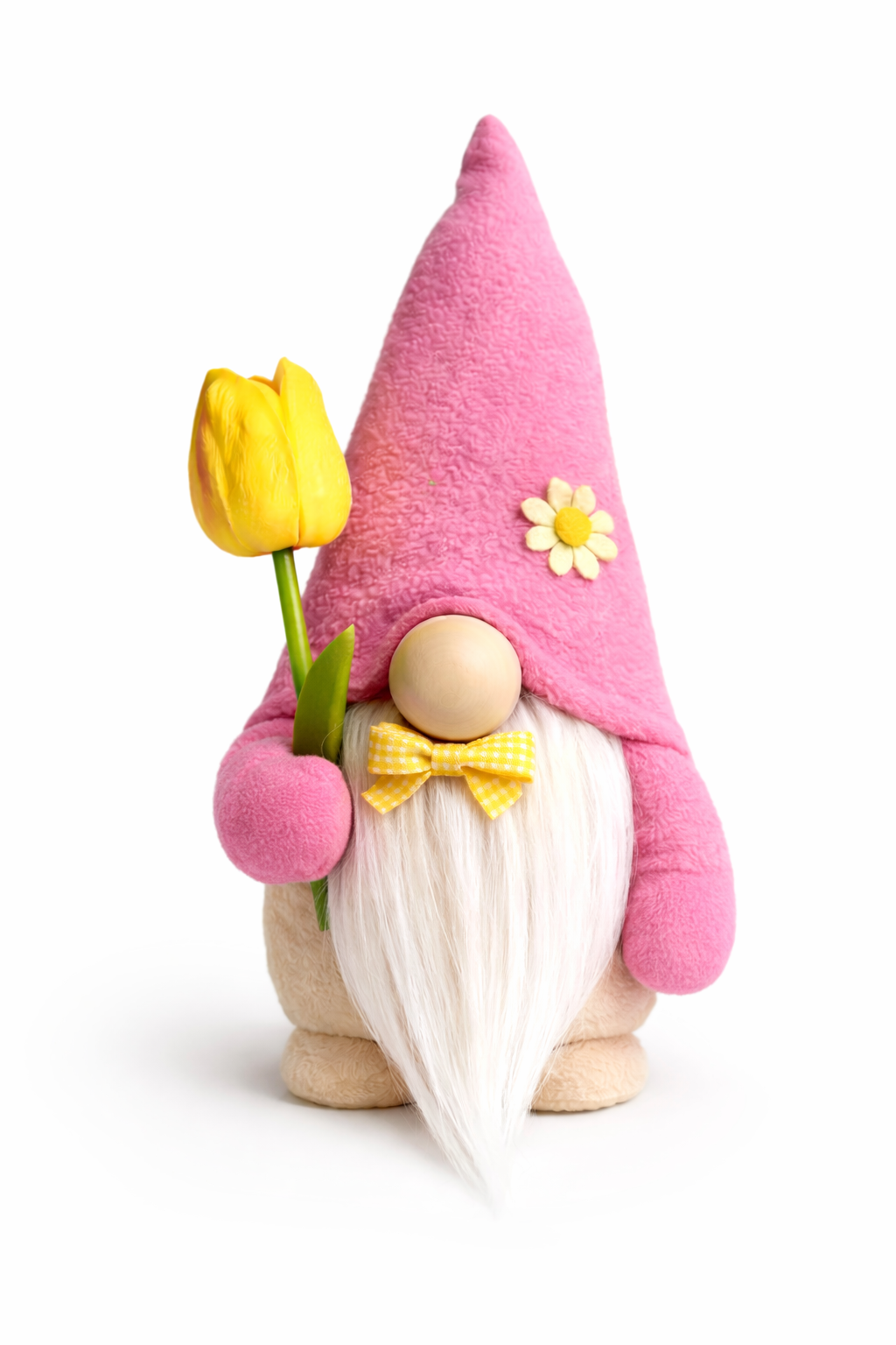 Handmade Soft Fleece Nordic Gnome with Tulip, Swedish Tomte, Gonk