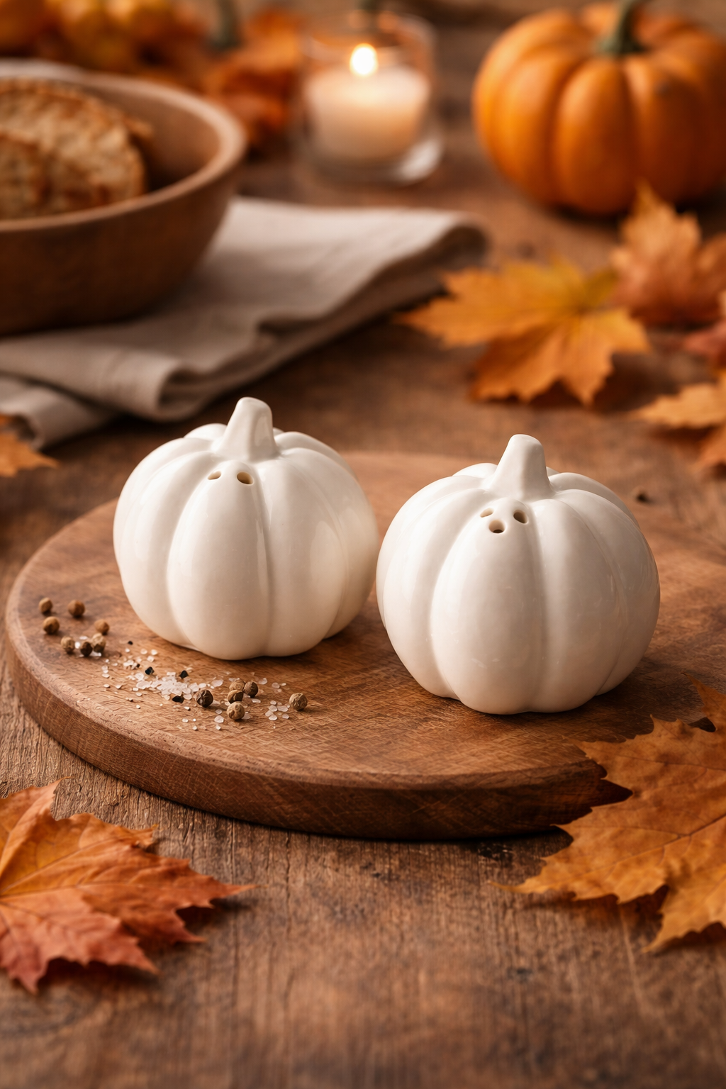 Ceramic Pumpkin Salt and Pepper Shakers